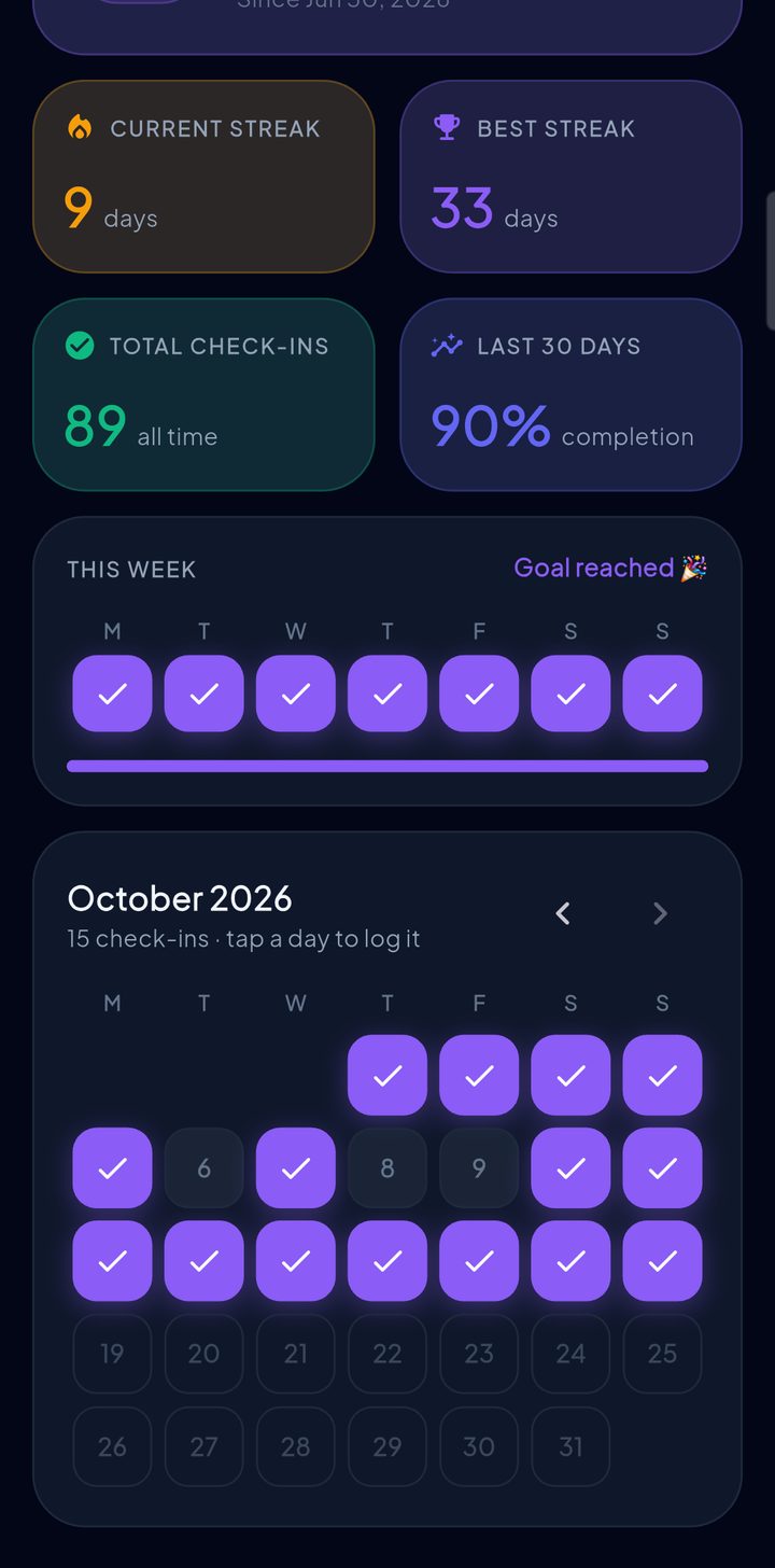 Monthly calendar