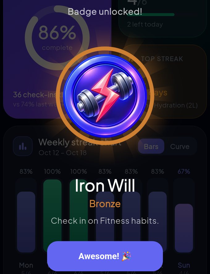 Badge unlocked celebration