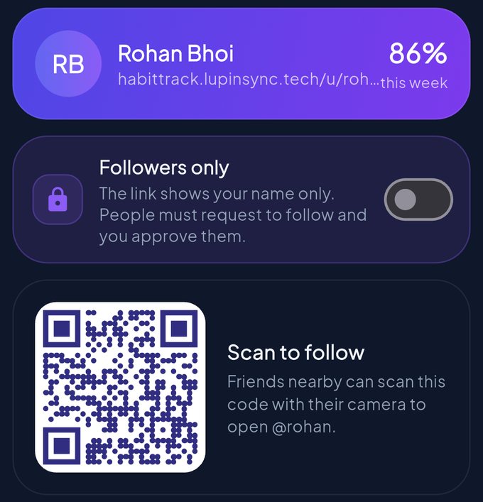 Share sheet with link and QR code